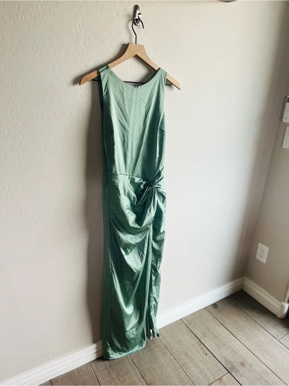 Abercrombie & Fitch Womens Twist-Detail Sage Green Maxi Dress Size M Glam Chic